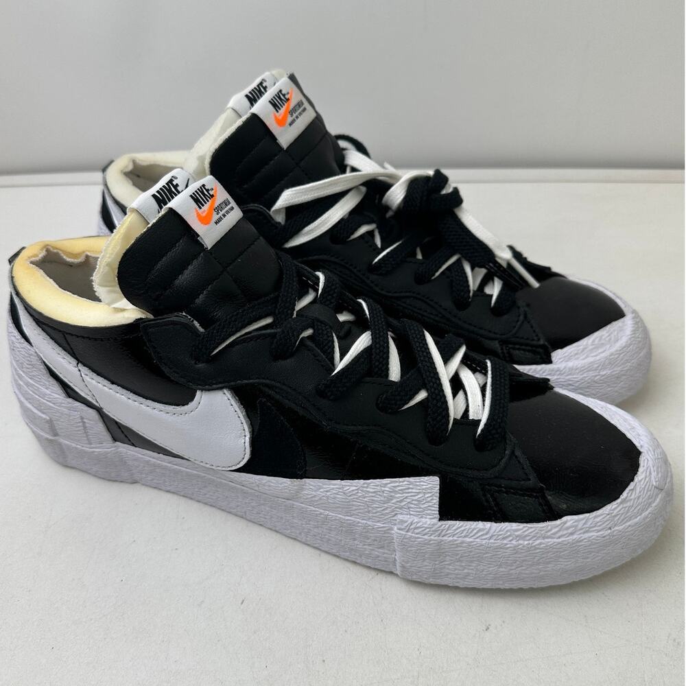 Nike Blazer Low x Sacai Black Patent Leather Sneakers Men's Sz 11